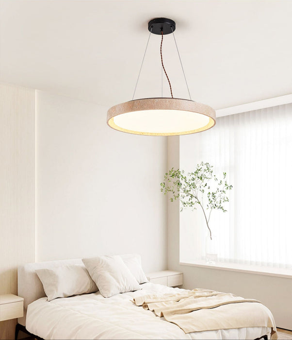 Travertine Circle Led Pendant Light Simprolos