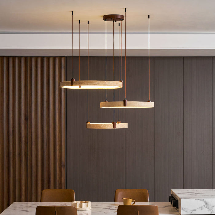 Celestial Orbit Travertine Chandelier Simprolos