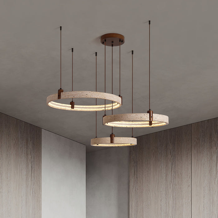 Celestial Orbit Travertine Chandelier Simprolos