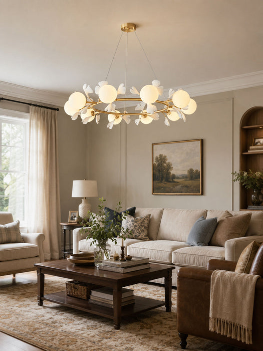 Gingko Orb Chandelier Simprolos
