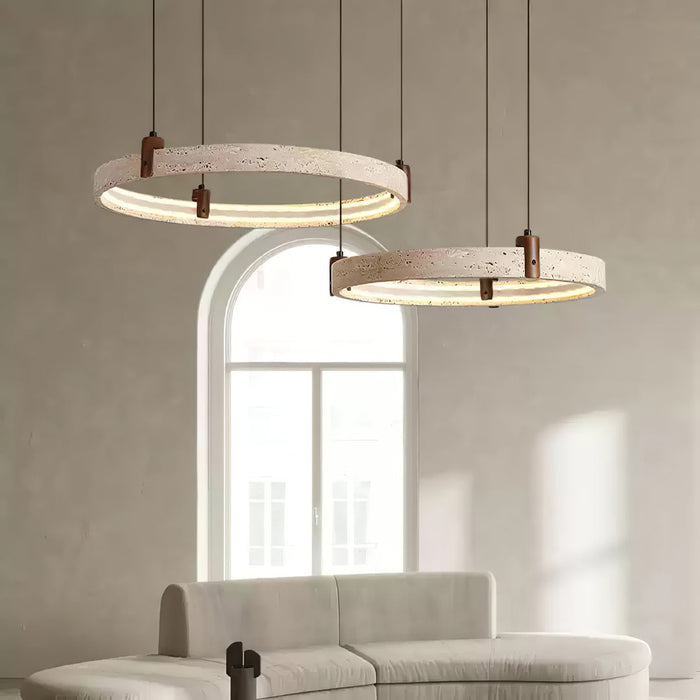Celestial Orbit Travertine Chandelier Simprolos