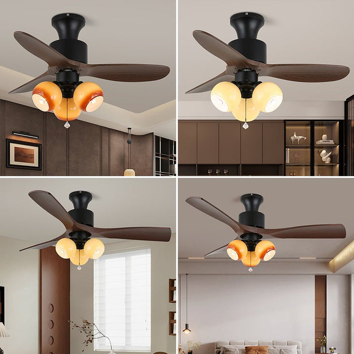 Amberglo Retro Ceiling Fan Light Vakkerlight