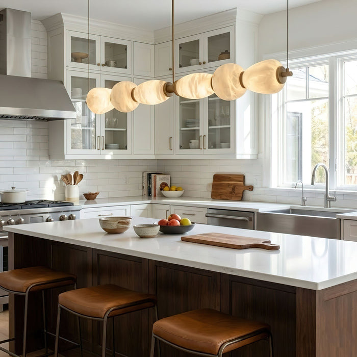Alabaster Pebble Linear Chandelier Vakkerlight
