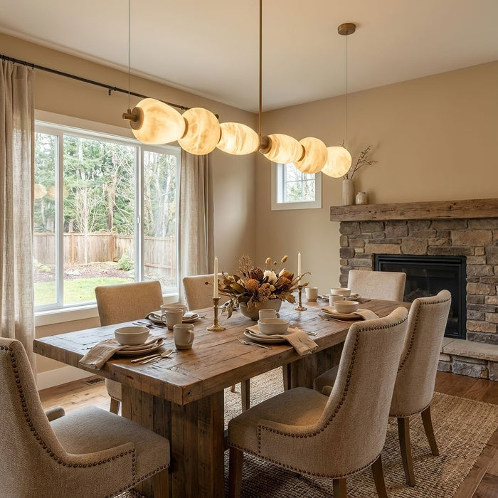 Alabaster Pebble Linear Chandelier Vakkerlight