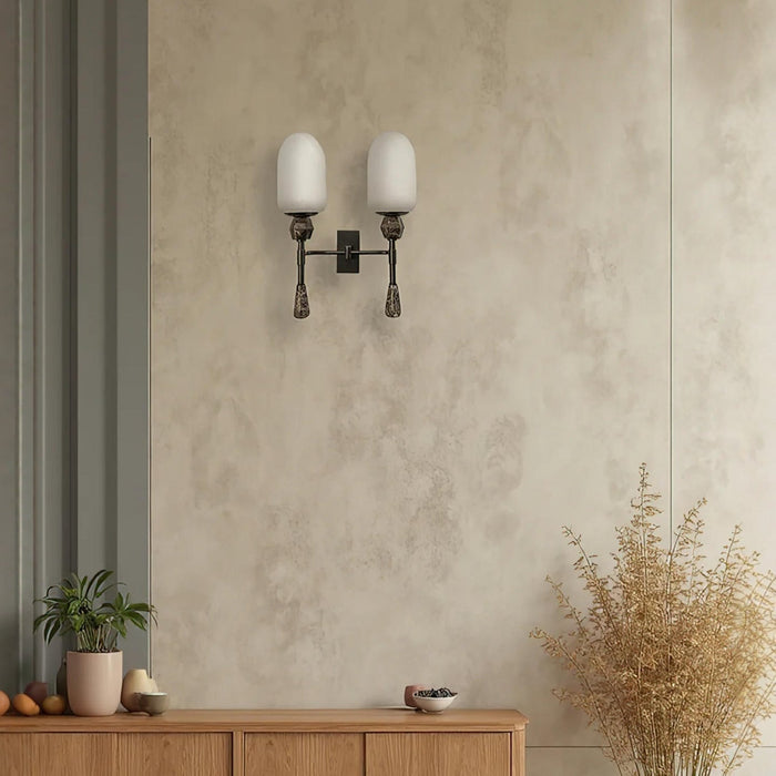 Alabaster Obelisk Double Alabaster Sconce Vakkerlight