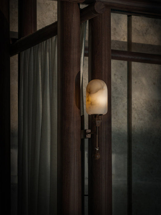 Alabaster Obelisk Double Alabaster Sconce Vakkerlight
