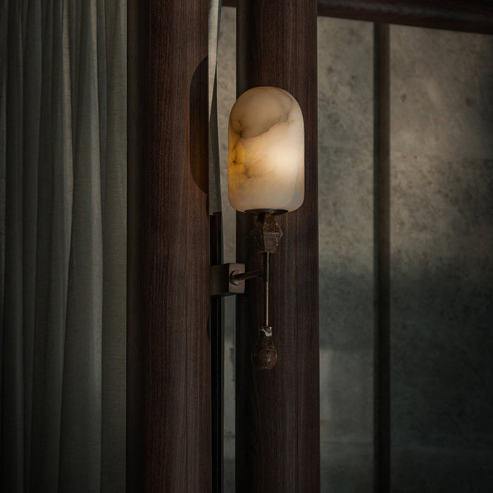 Alabaster Obelisk Double Alabaster Sconce Vakkerlight