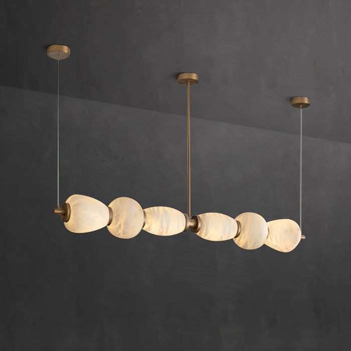 Alabaster Pebble Linear Chandelier Vakkerlight