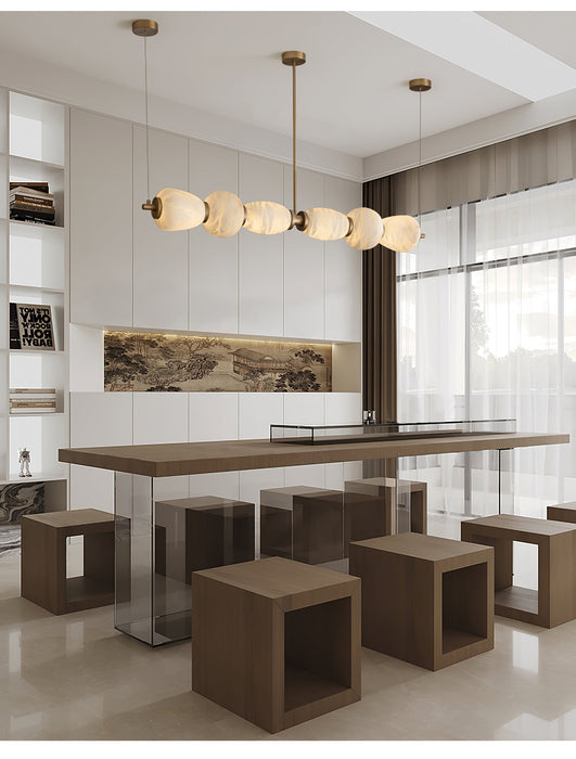 Alabaster Pebble Linear Chandelier Vakkerlight