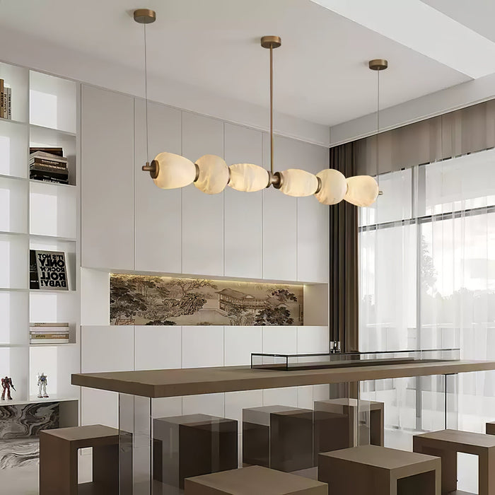 Alabaster Pebble Linear Chandelier Vakkerlight