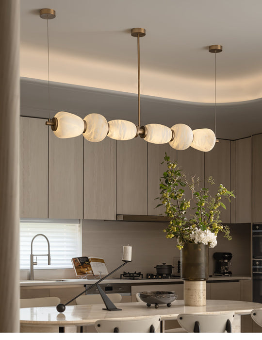 Alabaster Pebble Linear Chandelier Vakkerlight