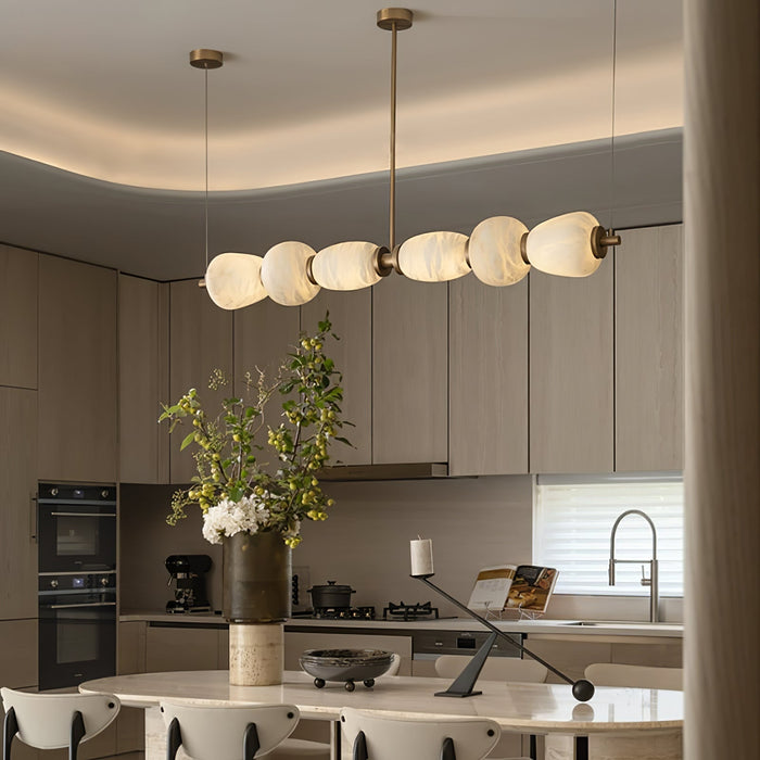 Alabaster Pebble Linear Chandelier Vakkerlight