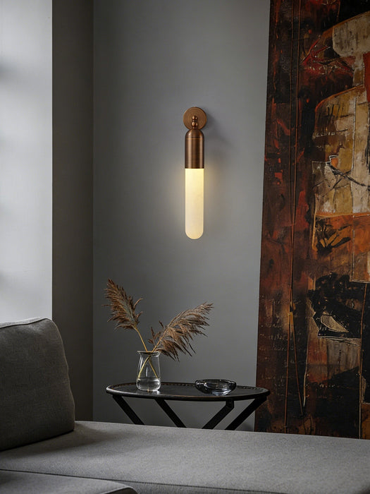 Alabaster Sculpted Tube Wall Sconce Vakkerlight