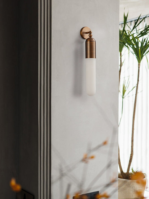 Alabaster Sculpted Tube Wall Sconce Vakkerlight