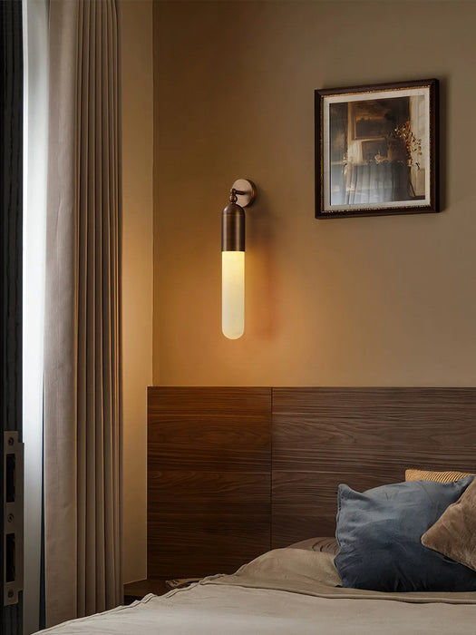 Alabaster Sculpted Tube Wall Sconce Vakkerlight