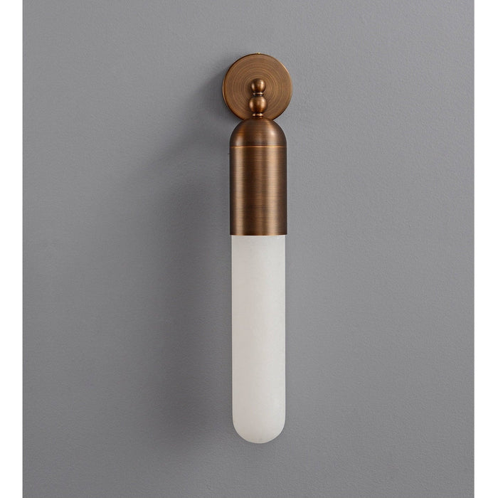 Alabaster Sculpted Tube Wall Sconce Vakkerlight