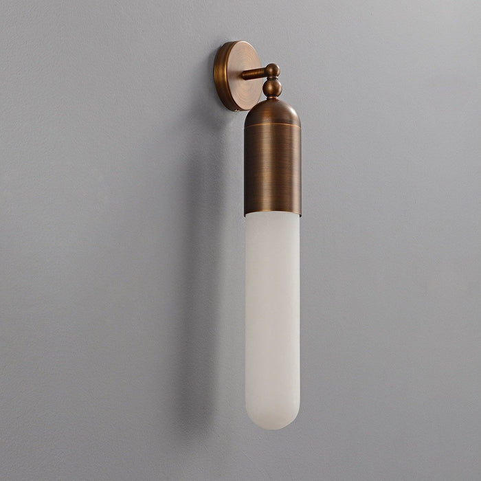 Alabaster Sculpted Tube Wall Sconce Vakkerlight