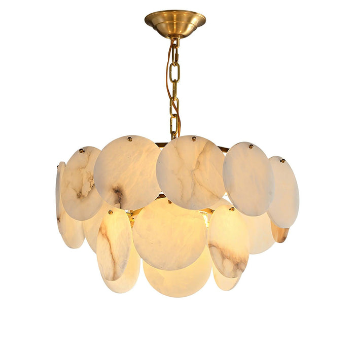 Alabaster Shell Brass Chandelier Vakkerlight