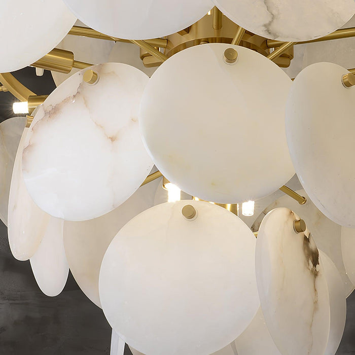Alabaster Shell Brass Chandelier Vakkerlight