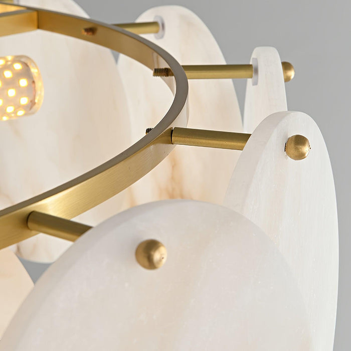 Alabaster Shell Brass Chandelier Vakkerlight