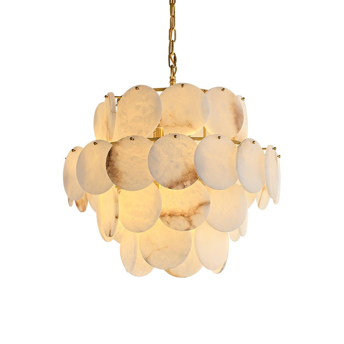 Alabaster Shell Brass Chandelier Vakkerlight