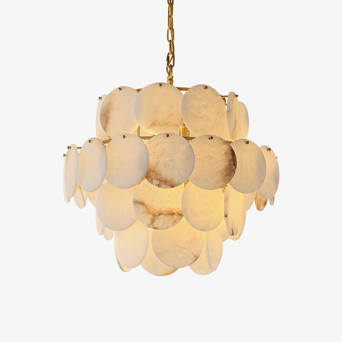 Alabaster Shell Brass Chandelier Vakkerlight