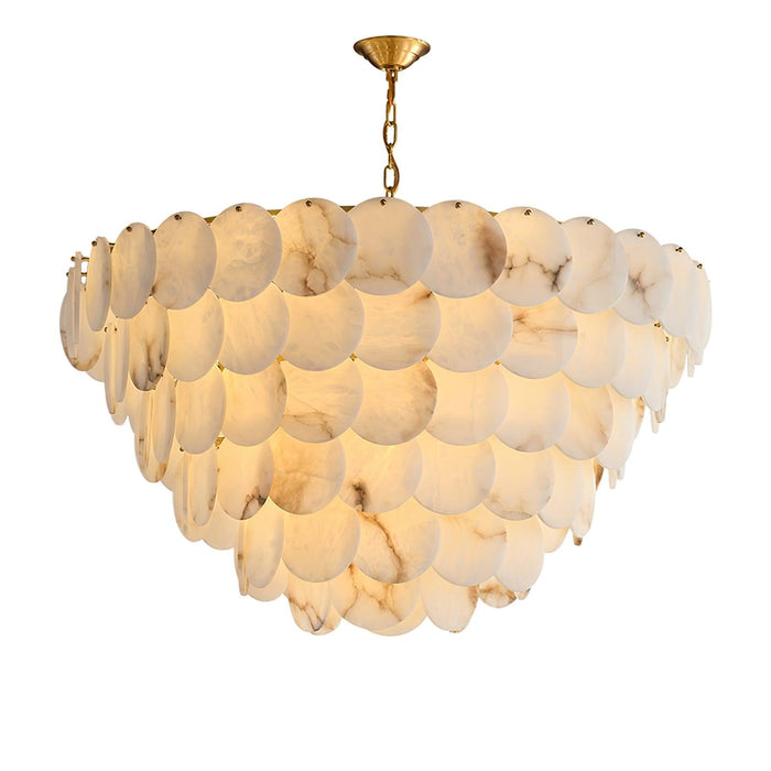 Alabaster Shell Brass Chandelier Vakkerlight