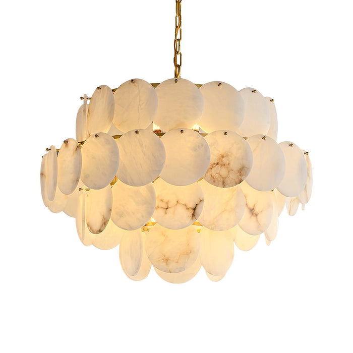 Alabaster Shell Brass Chandelier Vakkerlight