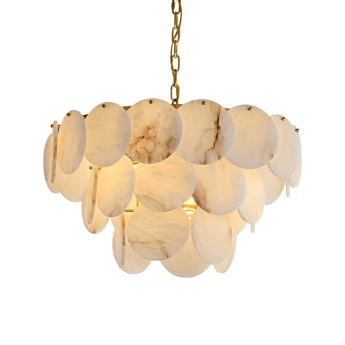 Alabaster Shell Brass Chandelier Vakkerlight