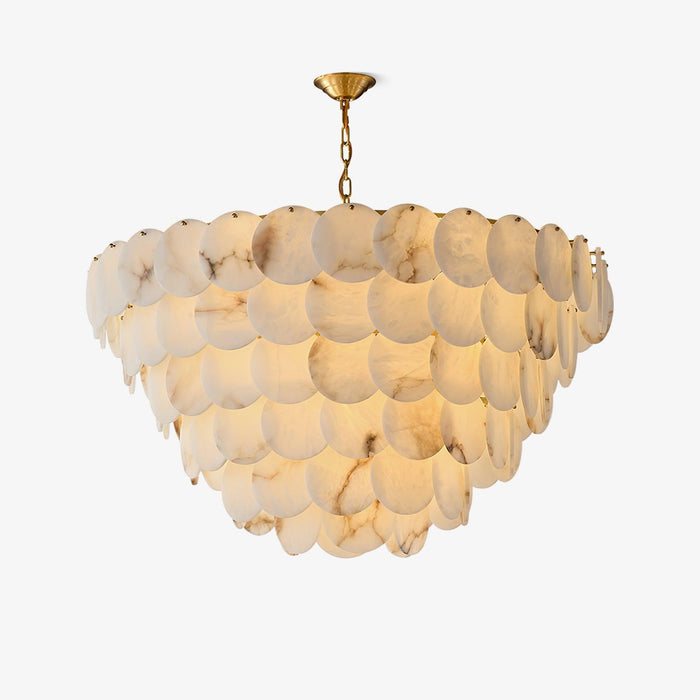 Alabaster Shell Brass Chandelier Vakkerlight