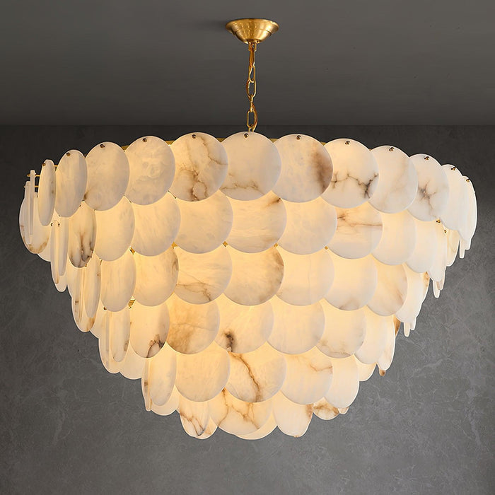 Alabaster Shell Brass Chandelier Vakkerlight
