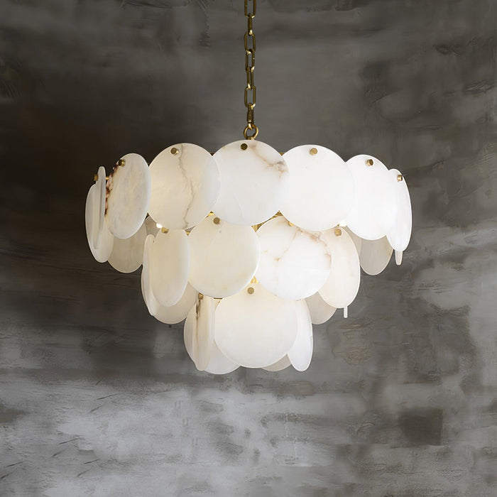 Alabaster Shell Brass Chandelier Vakkerlight