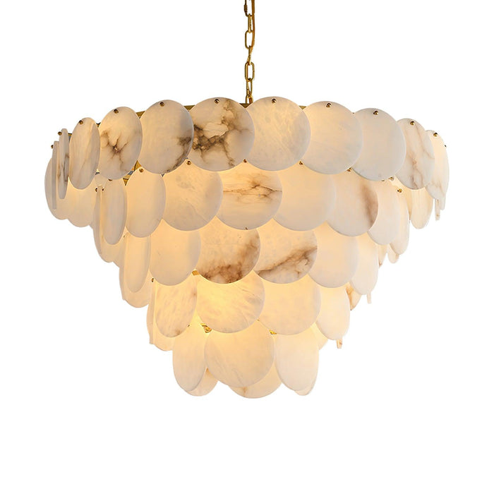 Alabaster Shell Brass Chandelier Vakkerlight