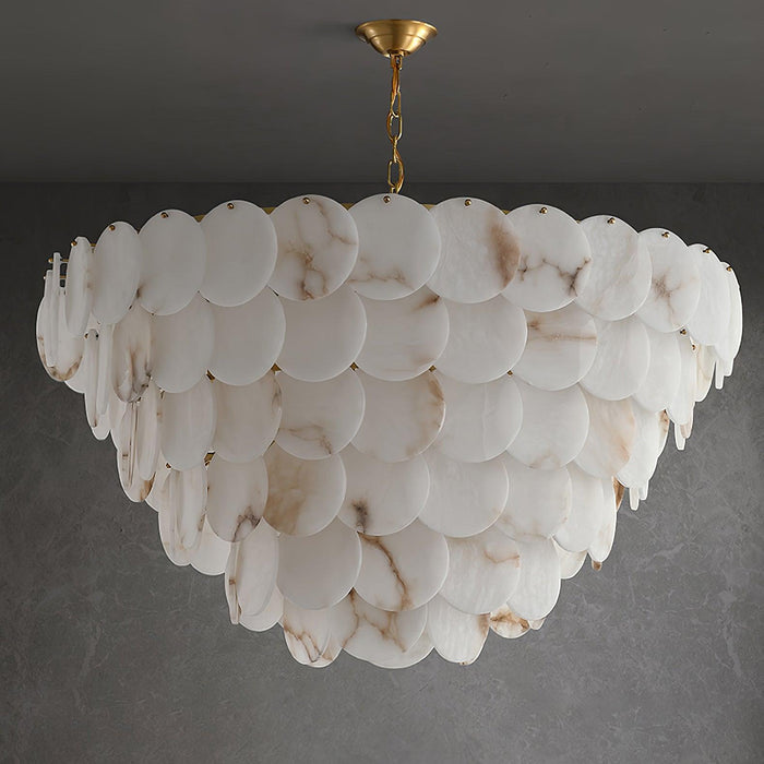 Alabaster Shell Brass Chandelier Vakkerlight