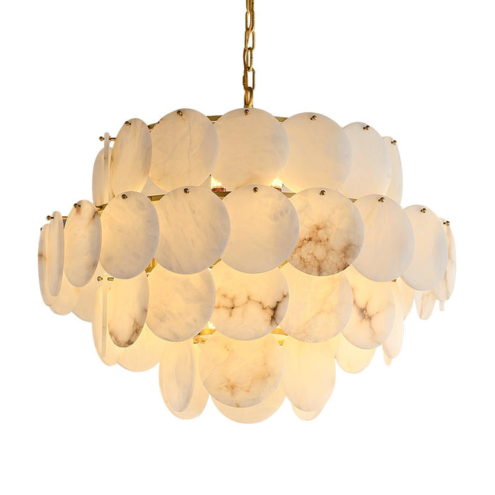 Alabaster Shell Brass Chandelier Vakkerlight