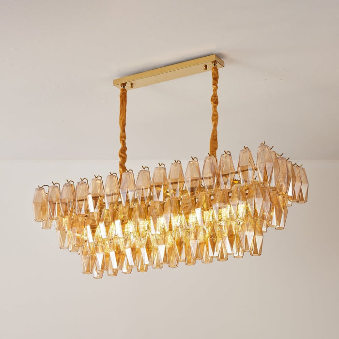 Amber Prism Glass Chandelier Vakkerlight