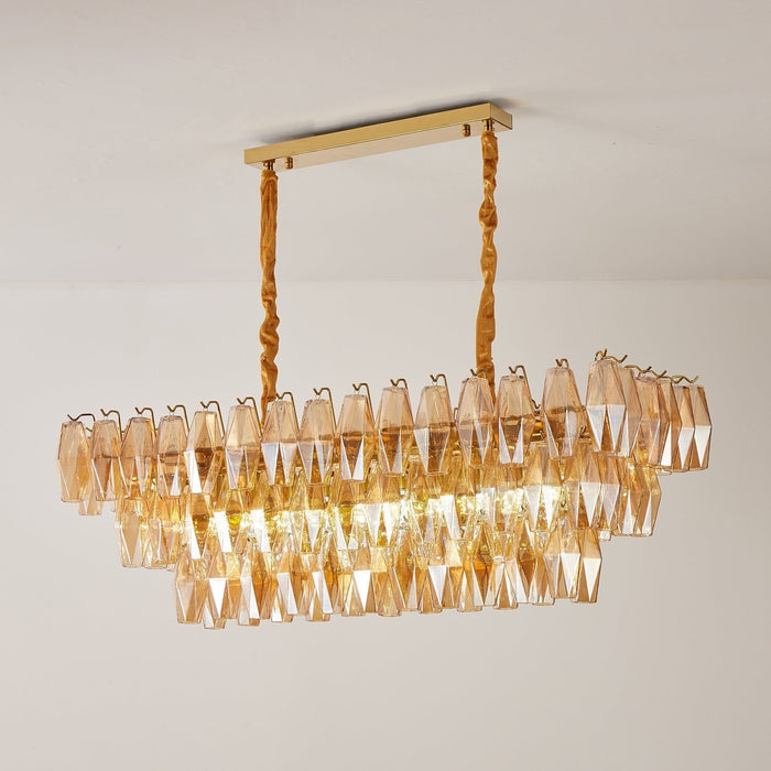 Amber Prism Glass Chandelier Vakkerlight