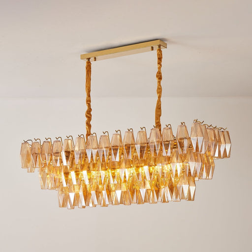 Amber Prism Glass Chandelier Vakkerlight