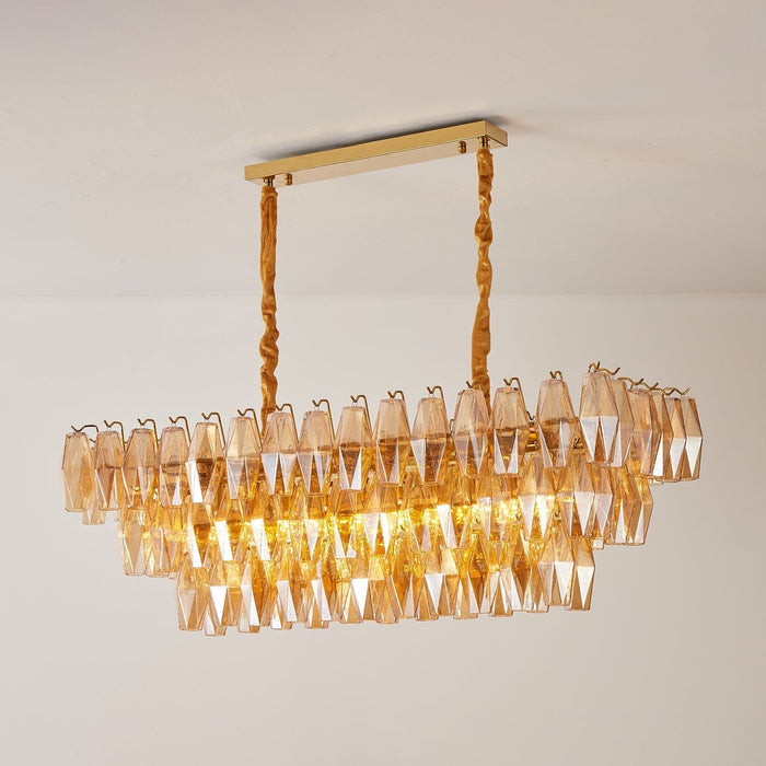 Amber Prism Glass Chandelier Vakkerlight
