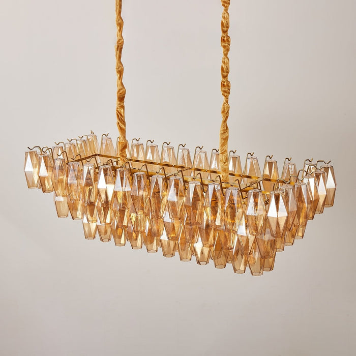 Amber Prism Glass Chandelier Vakkerlight