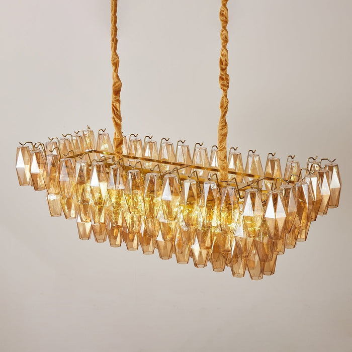 Amber Prism Glass Chandelier Vakkerlight