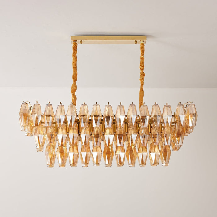 Amber Prism Glass Chandelier Vakkerlight