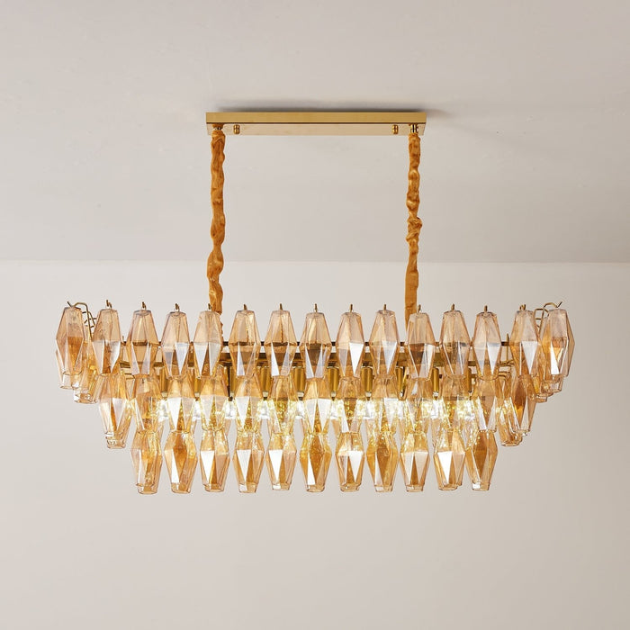 Amber Prism Glass Chandelier Vakkerlight