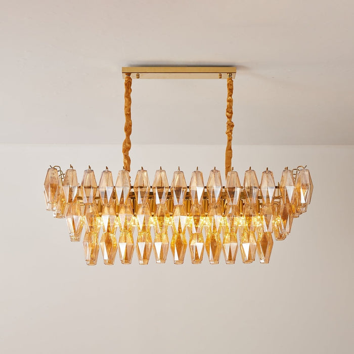 Amber Prism Glass Chandelier Vakkerlight