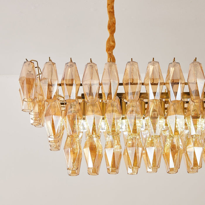 Amber Prism Glass Chandelier Vakkerlight