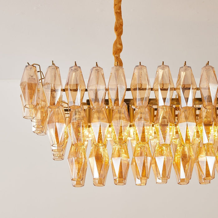 Amber Prism Glass Chandelier Vakkerlight