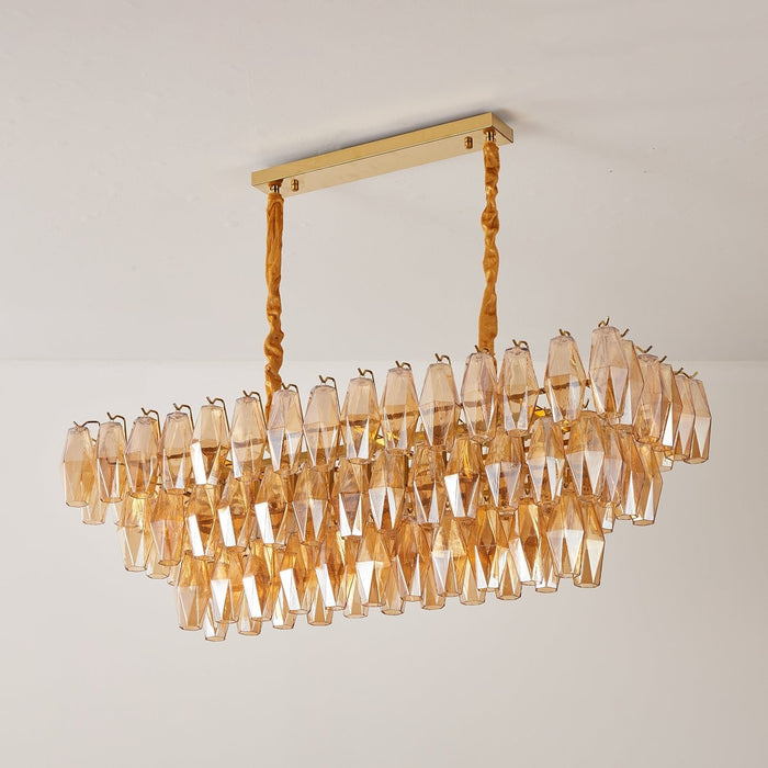 Amber Prism Glass Chandelier Vakkerlight
