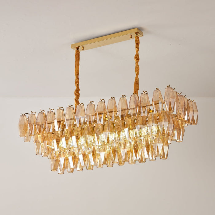 Amber Prism Glass Chandelier Vakkerlight