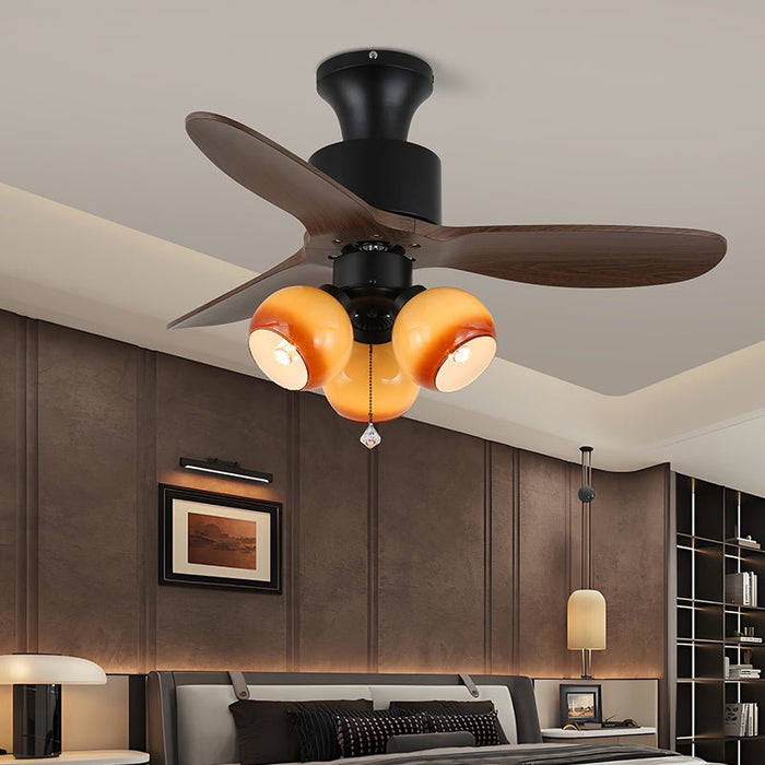 Amberglo Retro Ceiling Fan Light Vakkerlight