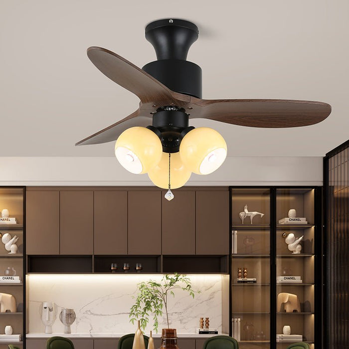 Amberglo Retro Ceiling Fan Light Vakkerlight